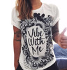 CDJLFH Brand 2017 Women Tees Fashion Print Short Sleeve O-Neck Women Blouses Cotton Tops Shirt Female White Blusas Chemise
