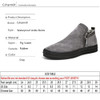 CcharmiX Mens Chelsea Boots Winter Waterproof Men Snow Boots Zipper Pig Suede Male Ankle Boots Men Warm Snowboots Large Size 47