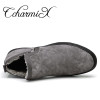 CcharmiX Mens Chelsea Boots Winter Waterproof Men Snow Boots Zipper Pig Suede Male Ankle Boots Men Warm Snowboots Large Size 47