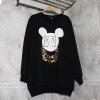 Causal Women Hoodies Cartoon Pattern Black Top Pullovers O-Neck Girls Sweatshirts hoodie sudaderas mujer moleton feminina 856