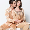 Luxury Couple Pajamas Men Women Sexy Satin Silk Pajama Set with pants top grade lovers sleepwear M-XXXL loungewear Luxury Couple Pajamas Men Women Sexy Satin Silk Pajama Set with pants top grade lovers sleepwear M-XXXL loungewear