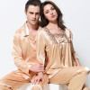 Luxury Couple Pajamas Men Women Sexy Satin Silk Pajama Set with pants top grade lovers sleepwear M-XXXL loungewear Luxury Couple Pajamas Men Women Sexy Satin Silk Pajama Set with pants top grade lovers sleepwear M-XXXL loungewear