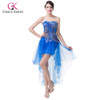 Luxury Cocktail Dresses Grace Karin Peacock Blue Pale Turquoise Short robe de Cocktail Party Dresses High Low coctail Dress 6225