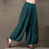 Jiqiuguer Original Wide Leg Pants for Women Summer Plus Size Linen Pants in Casual Loose Hanging Trousers Harem Pants G143K004