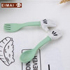 Natural wheat straw Cartoon Shape Children Dinnerware Set Baby Tableware Fork Cutlery Sets Cartoon Fork Set AA56