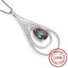 Natural Mystic Fire Rainbow Topaz Pendent Charm Genuine Solid 925 Sterling Silver Fashion Designer For Lover Women Mother 2016