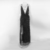 NATTEMAID Fashion Style Women Maxi Dress Sexy Elegant Long Party Dresses Deep V neck Floor Length Gold Sequined Tassels Vestidos