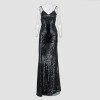 NATTEMAID 2017 Christmas night Party Dress Sexy Women Gold Sequin Long Dresses Floor length Backless Maxi Vestido De Festa