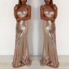 NATTEMAID 2017 Christmas night Party Dress Sexy Women Gold Sequin Long Dresses Floor length Backless Maxi Vestido De Festa