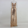 NATTEMAID 2017 Christmas night Party Dress Sexy Women Gold Sequin Long Dresses Floor length Backless Maxi Vestido De Festa