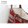 National Style Women Handbags Canvas Bag Shopping Bag Foldable Reusable Grocery Bags Cotton Fabirc Eco Tote Bag Wholesale