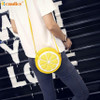 Naivety PU Leather Fashion Women Handbag Personality Round Lemon Shaped Shoulder Bag Zipper Purse 10S70105 drop shipping