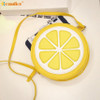Naivety PU Leather Fashion Women Handbag Personality Round Lemon Shaped Shoulder Bag Zipper Purse 10S70105 drop shipping