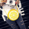 Naivety PU Leather Fashion Women Handbag Personality Round Lemon Shaped Shoulder Bag Zipper Purse 10S70105 drop shipping