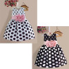 Princess Baby Kids Girls Party Wedding Polka Dot Flower Gown Fancy Dress 2-7Y