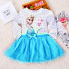 Princess Anna Elsa Dress Cosplay Costume Custom Kids Princess Dress Sequined Cotton Costume Baby Girls Dress Vestidos Children
