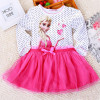 Princess Anna Elsa Dress Cosplay Costume Custom Kids Princess Dress Sequined Cotton Costume Baby Girls Dress Vestidos Children