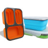 Portable lunch boxs Silicon Collapsible microwave Lunchbox bento lunch boxs folding lunchbox set food container