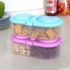 Portable 2 grids Storage Box Food Grade PP Kitchen Food Organizer Case with Lid Case Container