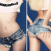 Popular in Europe and America Women Sexy Denim Cotton Blue Frayed Mini Super Short Fashion Low Waist Women Short Jeans Hotpants