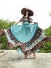Popular Floral-Print Slim Fit Chiffon Stripes Off-Shoulder Bohemia Beach Dress