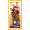 Poppy Celadon Vase Counted Cross Stitch 11CT 14CT Cross Stitch flowers Cross Stitch Kits for Embroidery Home Decor Needlework
