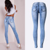 Pop Slim Pencil Pants Women 2017 Stretch Hole Ripped Jeans Ladies Fashion Skinny Denim Trousers Femme Pantalon
