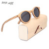 POP AGE Polarized Glasses Mens Sunglasses Round Eyewear Retro Sunglasses Round Sun Glasses Lunette Sunglasses Wood Men Vintage
