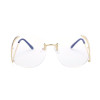 POLYREAL  Sunglasses Women Vintage Oversized Rimless Large Female Transparent Gradient Clear Lens Sun Glasses Frame Eyewear