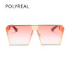 POLYREAL 2017 New Women Oversized Square Sunglasses Men Unique Shield UV400 Gradient Vintage Eyeglasses For Female Male