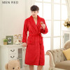 On Sale Men's Classic Kimono Bath Robe Silk Flannel Long Bathrobe Men Winter Warm Robes Male Dressing Gown Mens Lounge Bathrobes