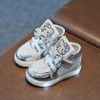 KKABBYII New Baby Girls LED Light Shoes Anti-Slip Sports Kids Sneakers Children's Hello Kitty Chaussure Enfant Size 21-30