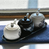 kitchen spice jar seasoning box seasoning bottle seasoning box sauce pot with pallet ceramic set