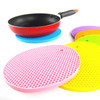 Kitchen Accessories 18cm Round Silicone Non-slip Heat Resistant Mat Coaster Cushion Placemat Pot Holder