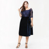 Kissmilk Plus Size Fashion Women Clothing Elegant Lace Patchwork Ladies Dress Bardot Full Big Size Midi Dress 3XL 4XL 5XL 6XL