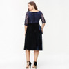 Kissmilk Plus Size Fashion Women Clothing Elegant Lace Patchwork Ladies Dress Bardot Full Big Size Midi Dress 3XL 4XL 5XL 6XL