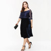 Kissmilk Plus Size Fashion Women Clothing Elegant Lace Patchwork Ladies Dress Bardot Full Big Size Midi Dress 3XL 4XL 5XL 6XL