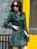2 Uses For Short And Long Green Leather Coats Women Faux Leather Jacket Turn-Down Collar Jaqueta Couro Jaqueta De Couro Feminina
