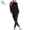 2 Piece Velvet Jumpsuit Women Two Piece Outfits 2016 Winter Jumpsuit Romper Long Sleeve Sweatshirt Top Pants Set Suits Bodysuit