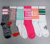 2 pairs Preppy Women Socks contrast colors Girls pink One Size Crew Sock