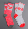 2 pairs Preppy Women Socks contrast colors Girls pink One Size Crew Sock