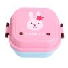 2 Layer Cartoon Lunch Food Fruit Storage Container Portable Plastic Lunch Microwave Cutlery Set Children Gift box