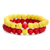 Natural stone beads bracelet white black for men women best friend 2pcs