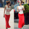 1X Women Solid Cotton Maxi Skirt Women High Waist Slim Hip Long Pencil Skirts Full Length Stretchy Sexy summer autumn Long Skirt