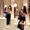 1X Women Solid Cotton Maxi Skirt Women High Waist Slim Hip Long Pencil Skirts Full Length Stretchy Sexy summer autumn Long Skirt