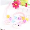 1Set=3Pcs New Three Hair Jewelry Sets Girls Necklace Bracelet Rings Kid Jewelry With Colorful Beads Sweet Candy Hair Accessories
