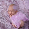 1Set Fashion Newborn Baby Kids Feather Lace Headband &amp; Angel Wings Flowers Photography Studio Props
