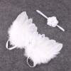 1Set Fashion Newborn Baby Kids Feather Lace Headband &amp; Angel Wings Flowers Photography Studio Props