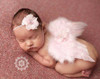 1Set Fashion Newborn Baby Kids Feather Lace Headband &amp; Angel Wings Flowers Photography Studio Props