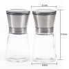 Salt and Pepper Grinder Set, Slim Brushed Stainless Steel Pepper Mill and Salt Mill -Adjustable Ceramic Rotor (Set of 2)